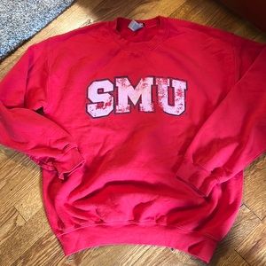SMU college sweatshirt